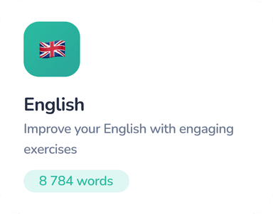 English vocabulary card