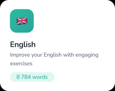 English vocabulary card