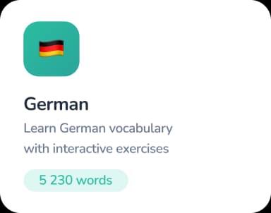 German vocabulary card