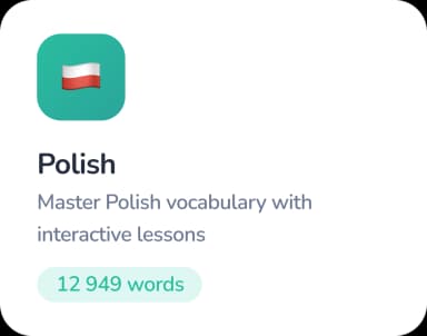 Polish vocabulary card